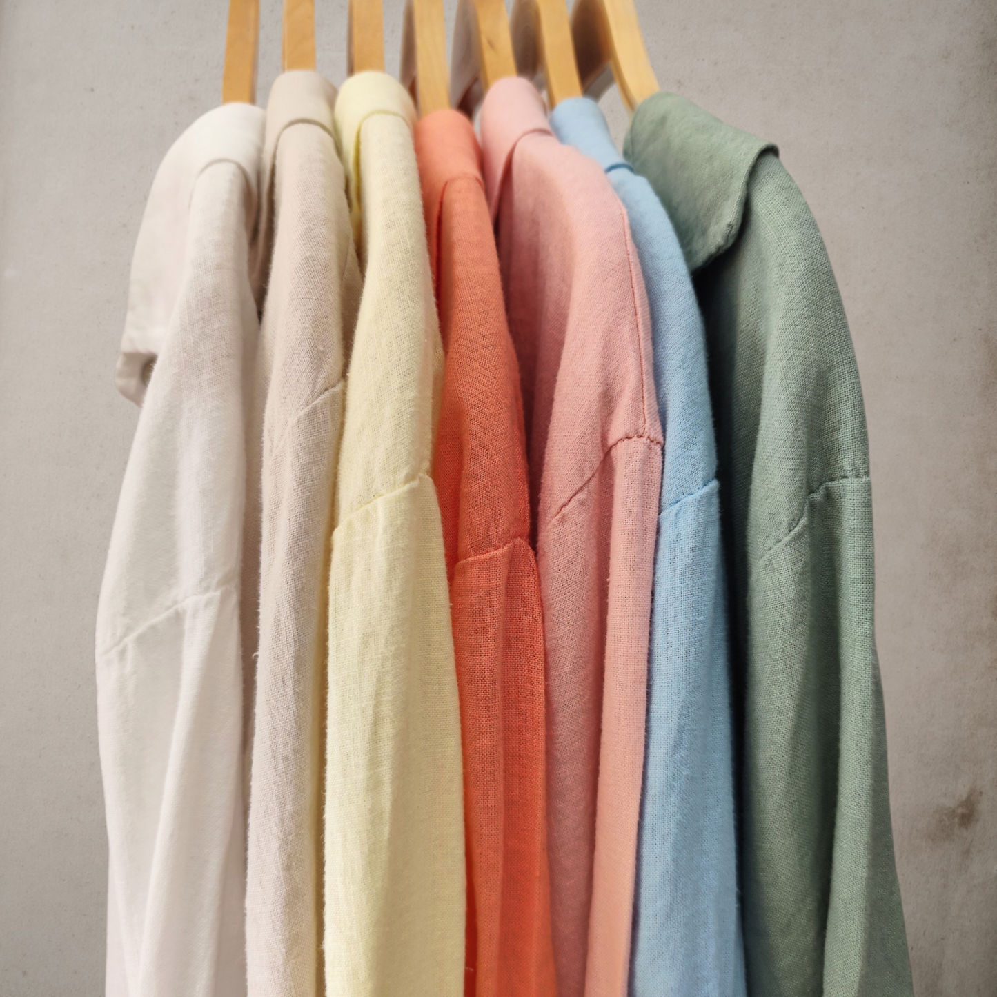 Blusa amplia de lino en varios colores, fresca y transpirable