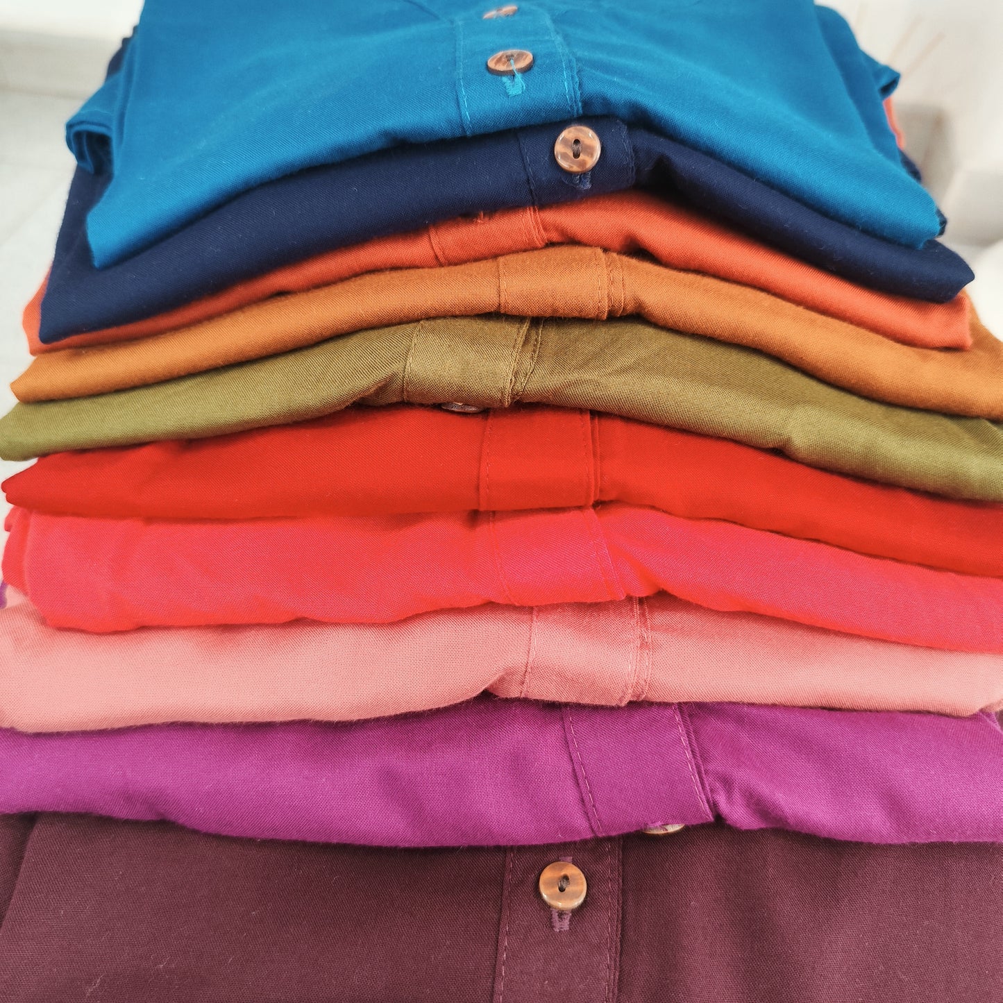 Blusón o vestido amplio de algodón en varios colores, fresco, ligero y transpirable